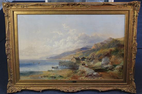 Joseph Horlor (1809-1887) Clovelly Harbour, Devon 1860, 24 x 38in.